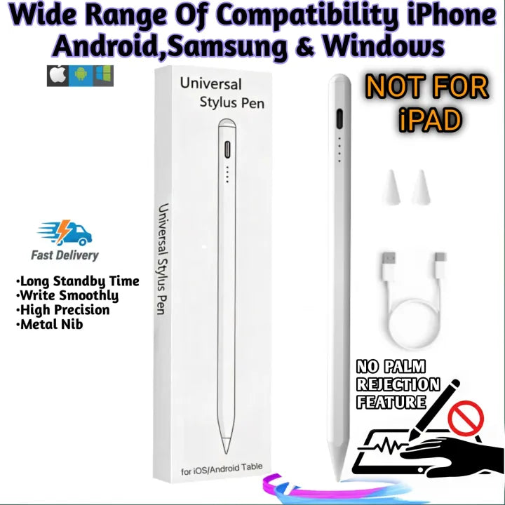 Universal Rechargeable Stylus Touch Pen