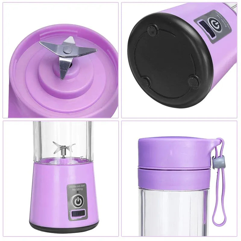 🥤 6-Blade Portable USB Rechargeable Juicer Blender – 380ml