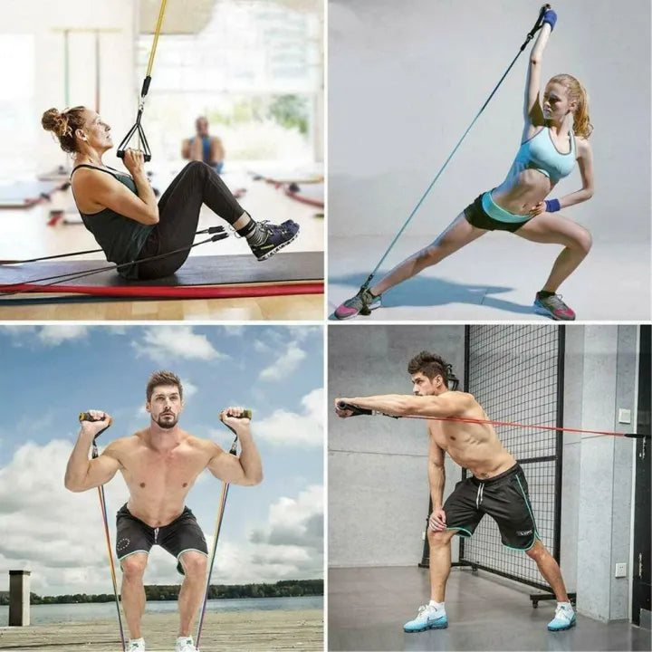 11-Piece Resistance Bands Set – Latex Workout & Home Gym Kit