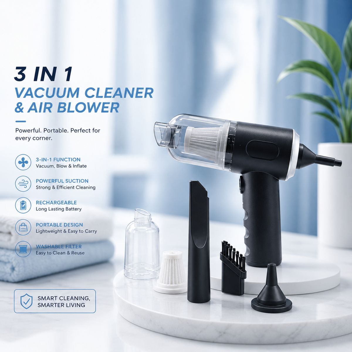 3-in-1 Wireless Handheld Vacuum Cleaner