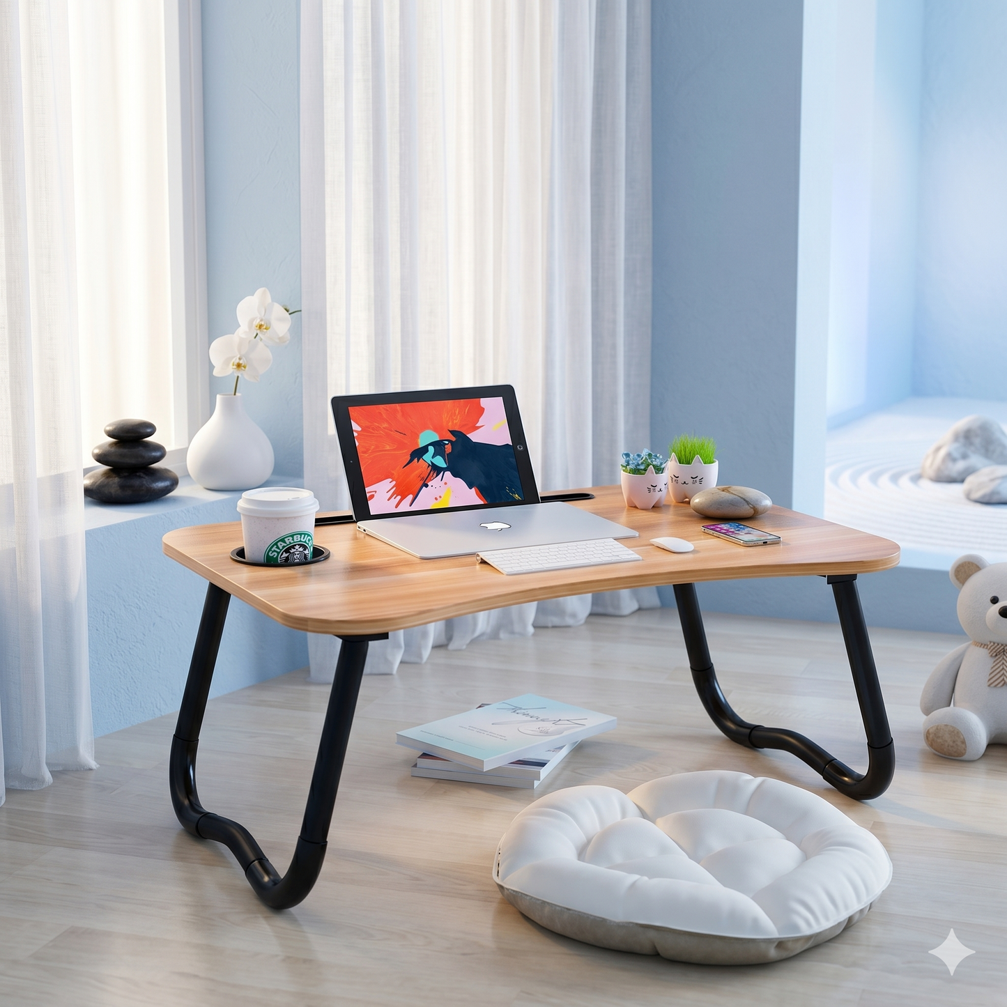 Foldable Wooden Laptop Bed Table