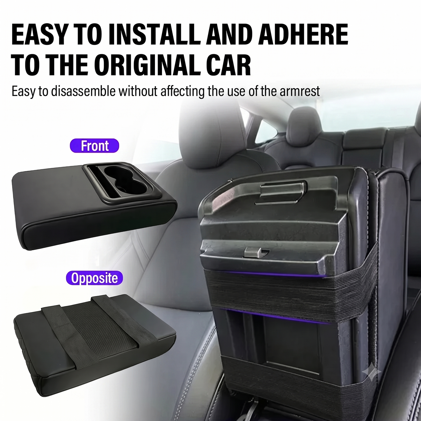 Car Armrest Cushion Organizer Box
