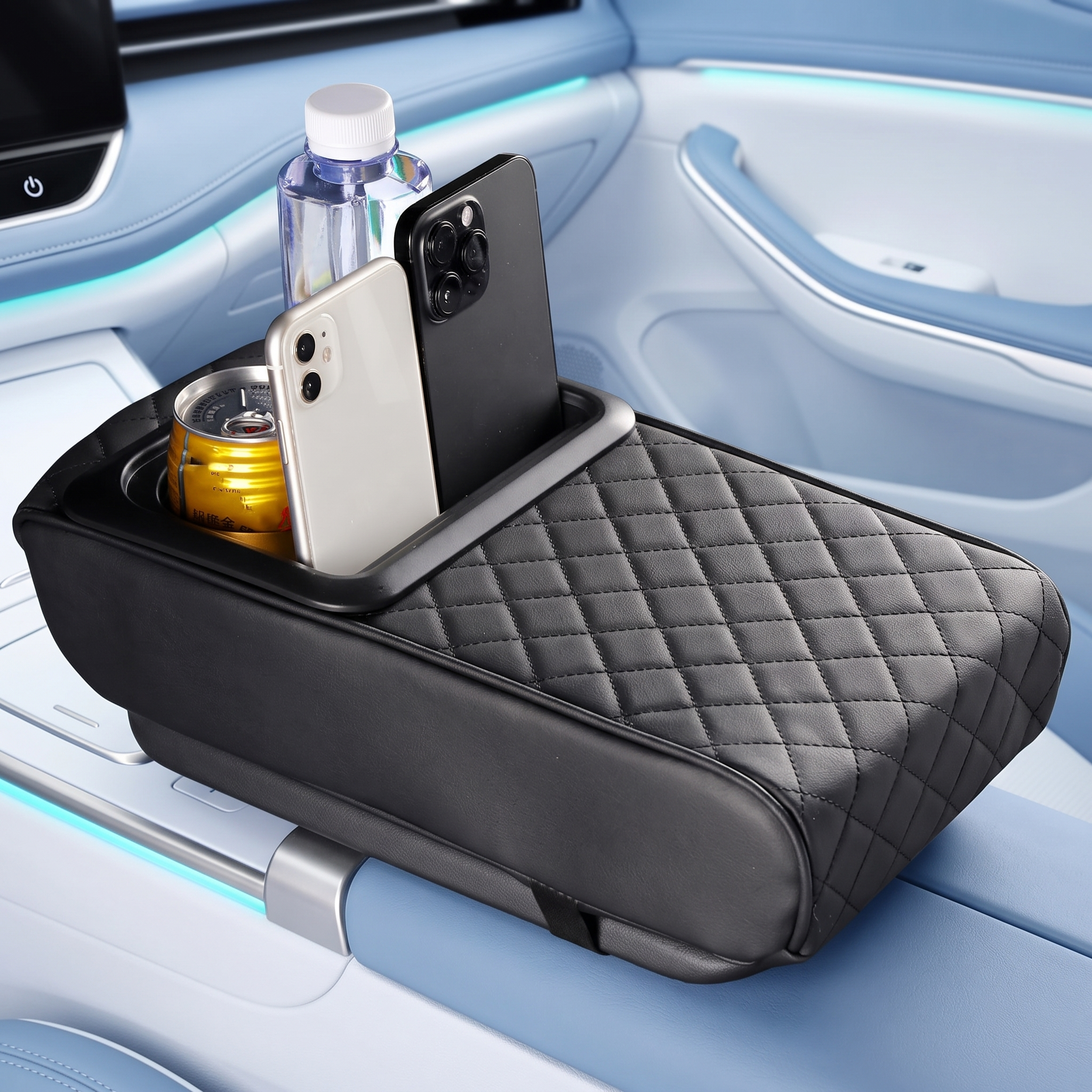 Car Armrest Cushion Organizer Box