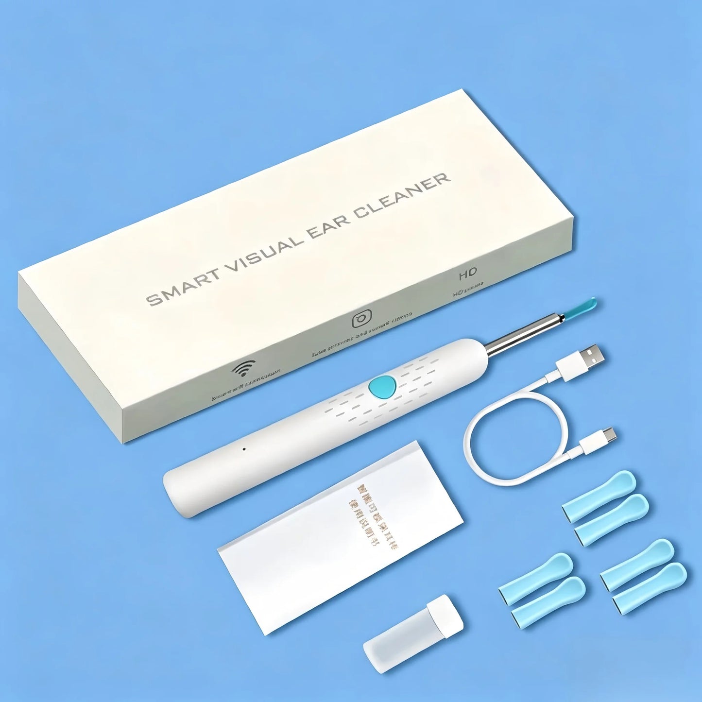 Smart Wireless Ear Camera – HD Ear Wax Cleaner with 6 LED Lights & Silicone Tips