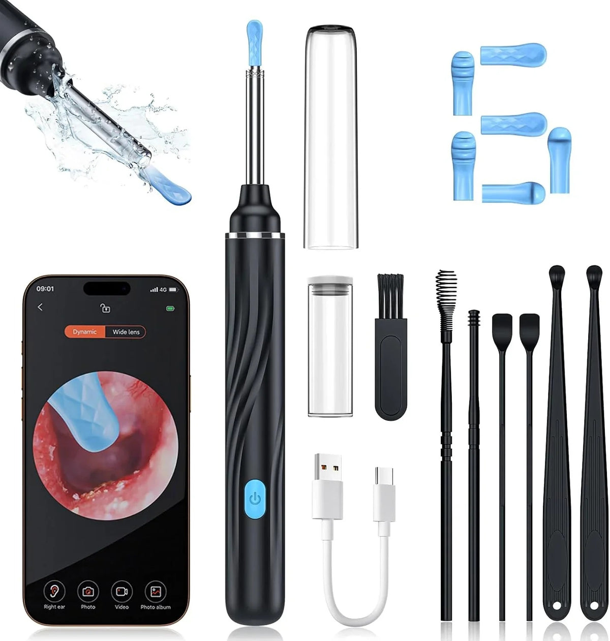 Smart Wireless Ear Camera – HD Ear Wax Cleaner with 6 LED Lights & Silicone Tips