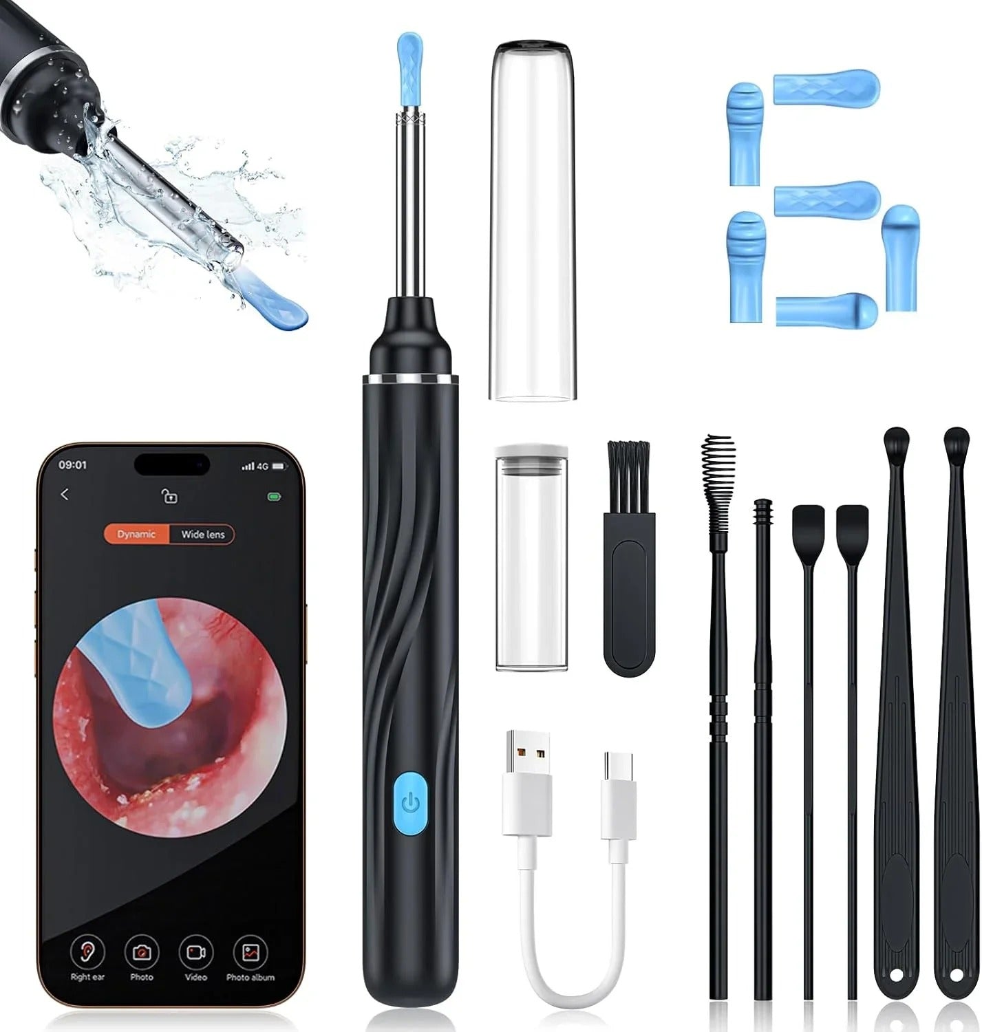 Smart Wireless Ear Camera – HD Ear Wax Cleaner with 6 LED Lights & Silicone Tips