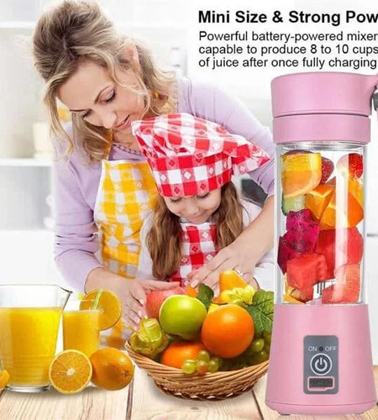 🥤 6-Blade Portable USB Rechargeable Juicer Blender – 380ml