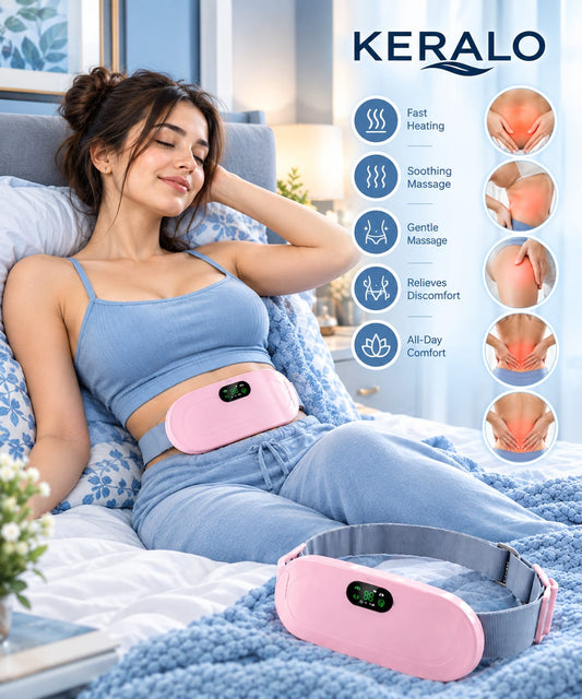 Portable Heating Massage Belt – Rechargeable Heat & Vibration Waist Belt